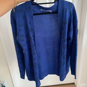 blue leopard cardigan